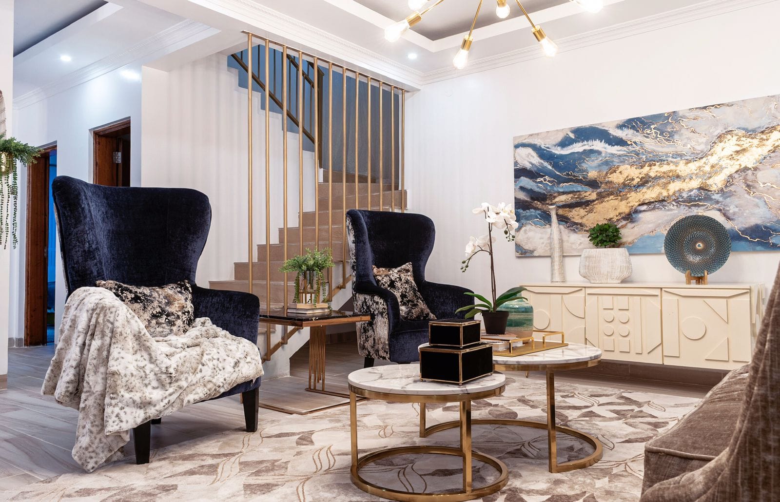 A beautifully styled living room with warm and balanced colors, creating a cozy, elegant atmosphere that reflects the best colors in your home.